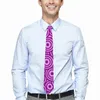 Bow Ties Curve Print Tie Pescara Purple Wedding Party Neck Men Women Retro Casual Necktie Accessories Quality Graphic Collar