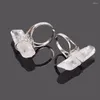 Avec pierres latérales couleur argent plaqué manchette ouverture anneau réglable cristal blanc naturel clair Quartz pierre anneaux pour femmes cadeaux de mariage