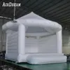 4.5x4.5m (15x15ft) avec ventilateur en gros Commercial blanc rebond château gonflable tente de saut adulte enfants videur maison gonflable pour fête de mariage