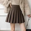 Skirts 2024 Autumn Winter A-line Thick Short SWEATER Skirt Women Good Quality Cute Pleated Mini Female Elegant Knit