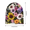 Berets Spring Garden Party Floral -Black dzianin kapelusz luksusowe piam