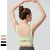 Camicie attive AL Reggiseno da yoga Schiena aperta Allenamento fitness Sport per il tempo libero Top corto nero Canotta antiurto da donna