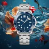 Reloj para hombre Relojes de lujo de alta calidad Movimiento automático Correa de caucho de acero inoxidable Montre Relojes de diseño de lujo Funciones luminosas a prueba de agua Relojes omegs