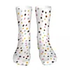 Chaussettes pour hommes Motif à pois Hommes Femmes Funny Crew Cool 3D Imprimé Design Mode Confortable Basketball