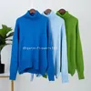 Kvinnors tröjor Turtleneck tröja Kvinnor 2024 European American Loose Sweater Classic All Match Solid Pullover Sweater