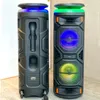 Колонки Пиковая мощность 2000 Вт 8-дюймовый портативный динамик на колесиках Bluetooth-динамик DJ Party Караоке-система Открытый сабвуфер Звуковой ящик со светодиодной подсветкой FM