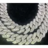 Selling 15mmt Square 925 Silver Inset Moissanite Hip Hop Cuban Chain Mai Ah Secret Chain Simulation Drill Collar