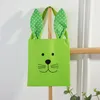 Påskförvaringspåsar Easter Present Bag Jute Bunny Jewely Display Bag unik Design Burlap Easter Tote With Bunny Ears Kids Baskets Q913