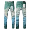 Nowe wysokiej jakości męskie purpurowe dżinsowe dżinsy mody w trudnej sytuacji Roszed dżinsowe ładunki dla mężczyzn Dżinsy mody High Street 941326336