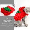 Kedi Kostümleri 1 PC Kırmızı Hoodie Festival Kostüm Çilek Tasarımı Köpek Giyim Partisi