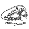 Ensemble de collier et boucles d'oreilles, masques d'halloween pour adultes et femmes, déguisement de théâtre de mascarade de Mardi Gras avec costume pour les yeux