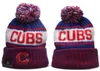 Cubs Beanie Knitted Chicago Hats Sports Teams Baseball Football Basketball Caps Women Men Pom moda zimowa czapki sportowe dzianinowe czapki