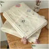 Filtar Swaddling Retro Cotton Quilt Baby Filt Bohemian Japanese Style Children Air Conditioning Born Plain Bedclothes Drop Delive Dh38a