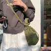 Вечерние сумки, ручная вышивка, пуховик, сумка, 2024, хлопок, женская сумка на плечо с завязками, плиссированный дизайн, мобильный телефон