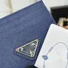 SIGNATURE CARD CASE New Women Passport Holder Luxury Coin Purse Fashion Mini Wallet Credit Card Holder Long Wallet Ultra-thin Money Clip Compact Blue