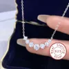 925 Silver 18k Gold plated Gra VVS1 Eternity 0.5ct 7 Stone Diamond Women wedding fine Jewelry Moissanite pendant Necklace Chain