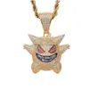 Pendant Necklaces Wg126 Wholesale Iced Out 18K Gold Plated Gengar Pendant Necklace Men Collares Hip Hop Jewelry Drop Delivery Jewelry Dhp4I