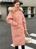 Trench da donna Cappotto invernale per capelli pesanti Piumino femminile Cappotto lungo Parka in pelliccia grande allentato Donna caldo 2233