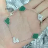 Jewelry Designer Chain Van Four Leaf Clover Bracelet Cleef Van Bracelets High Quality 4/charm van Fashion Gold Agate Shell Mother-of-Pearl bangle Chain for We