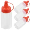 Dinnerware Sets 4 Pcs Squeeze Sauce Bottle Condiment Bottles Salad Dispenser Olive Oil Mustard Mini Ketchup Dressing Container