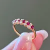 Xiy Braut Verlobung Hochzeit Vintage Antik Edelstein Solid Gold Pigeon Blood Lady Rubin Diamant Ring