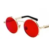 Sunglasses Peekaboo clear red sunglasses men steampunk 2024 metal frame retro vintage round sun glasses for women black uv400 YQ240120