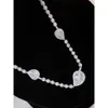 Collana da donna alla moda in oro bianco massiccio con fascino squisito e diamanti da 3,8 carati VS