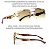 Sunglasses Designer Sunglasses Men Fashion Rimless Glasses Oculos Wooden Sunglasses Luxury Vintage Trending Sun Lentes Welcome Deal Gafas YQ240120