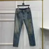 Herren-Jeans, Designer-Jeans für Männer, hoher Luxus, früher Herbst, einfache europäische Modemarke, schwere Handwerkskunst, gewaschene Ware, elastisch, schmale Passform, kleines Bein 6124 6BXO