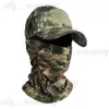 Visors Summer Camouflage Baseball Cap with Full Face Mask Scaf Bicycle Sports Cover Hiking Tactical Military Balaclava Hat 135