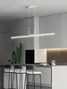Żyrandole nowoczesne proste żyrandol LED czarny/biały jadalnia Wyspa kuchenna długa lampka wisząca restauracja