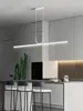 Chandeliers Modern Simple LED Chandelier Black/White Dining Room Kitchen Island Long Pendant Lamp Restaurant Bar Coffee Office Hanging Light