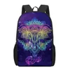 Bags Indian Animal Elephant Art Print Teenager School Bag Boys Girls Kids Backpack Student Book Bag Woman Men Daily Casual Backpacks