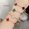 Biżuteria Projektant Sieć Van Four Leaf Clover Bransoletka Cleef Van Bracelet dla mężczyzn na biżuterię Bieczek Męskie Diamond Men 02