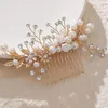 Hair Clips Girls Comb Wedding Accessories Floral Pearl Hairpin Insert Side Tiara For Women Fashion Bridal Headpiece Jewelry