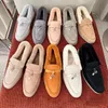 loro sko designers casual skor pianas charms walk moccasins for women klänning loafer platt sneaker tazz vinter varmt låga damer svart vit läder vandring ankel stövlar låda