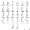 Urok 26pcs Początkowe uroki 26 angielski alfabet litera urok wisiorty dla kobiet mężczyzny