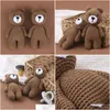 Autres arts et métiers Clogget fait à la main Ours en peluche en peluche en tricot doux cadeau doux pour garçons filles cadeau anniversaire 5 pouces goutte Dhkqd