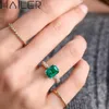 Twisted Moissanite Band Lab Grown Emerald Stones Ladies Finger Gold Ring Design Promise Rings For Women