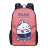 Borse Borsa da scuola coreana del fumetto molang modello 3D per bambini Borse da libro casual per ragazze Ragazzi Zaino per bambini Zaini per ragazze per ragazzi Bagpack