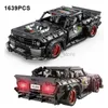 Blocchi 1639PCS High-Tech City Mustang Sport Car Building Blocks Nero Racing Speed Vehicle MOC Assemblare Mattoni Boy Toys Regali di compleanno 240120