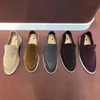 2024 Neue Freizeitschuhe Valk -Moccasins für Herren Vintage Brown Apricot Leder Loafer Designer Piana Running Sneaker Loro Flat Trainer Outdoor Travel Wanderschuh Tennisschuh