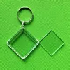 Keychains 5st/Pack Ins Style Modern Simplicity Transparent Blank Key Chain Creative DIY kan hålla POS tom akryl