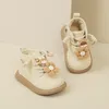 Boots Autumn Winter Baby Girls Snow Cute Cartoon Doll Kids Short Single Leather Shoes Soft Sole First Walkers