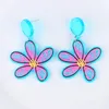 Pendientes colgantes de girasol de verano para mujer, aretes acrílicos simples de dibujos animados, lindas flores frescas, joyería para Piercing de amor