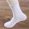 Meias masculinas 5 pares 2024 outono inverno homem quente cor sólida algodão curto barco branco esportes midi longo para homens presentes engraçados