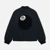 Kurtka Stucci Modna modna czarna koszulka baseballowa, jesień zima gruba ciepła ciepła kurtka, męska i damska bawełniana kurtka