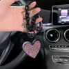 Key Rings Rhinestone Love Diamond-encrusted Car Key Chain Pendant Microfiber Leather Keychain BlAuto StylCar Accessories for Woman J240120