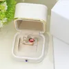 Cluster Rings Fashion S925 Sterling Silver Top Quality Red Zircon Wedding Party Ring Smycken Damer Water Drop