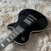 Guitare électrique noire personnalisée, 22 frettes, matériel argenté, vente de haute qualité, livraison rapide